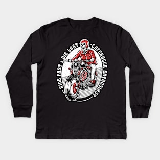 vintage caferacer rider Kids Long Sleeve T-Shirt